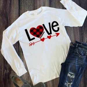 Buffalo Plaid Love long sleeve shirt